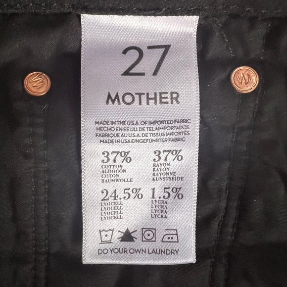 MOTHER THE LOOKER BLACK JEANS A MODEL SPY SIZE 27 - Picture 11 of 13